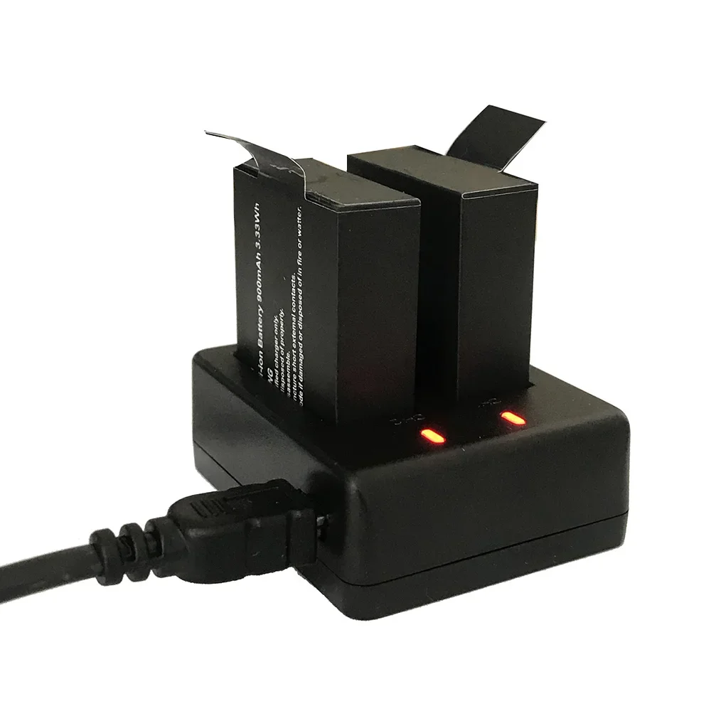 vhbw 3x batteria compatibile con EKO Ultra HD 4K Wifi videocamera camcorder (900mAh, 3,7V, Li-Ion) con infochip