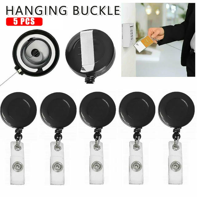 5 Pack Badge Holder Reels Retractable Belt Clip On Retractable ID Card  Holders Thick Pull Cord ID Card Buckle Heavy Duty B88 - AliExpress