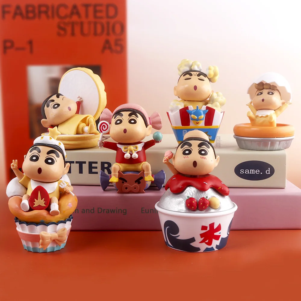 

Экшн-фигурки Аниме Crayon Shin-chan, игрушки Shin Chan Kawaii, Декор, кукла, украшения для автомобиля, Коллекционная модель, подарок для детей, 6 шт./набор