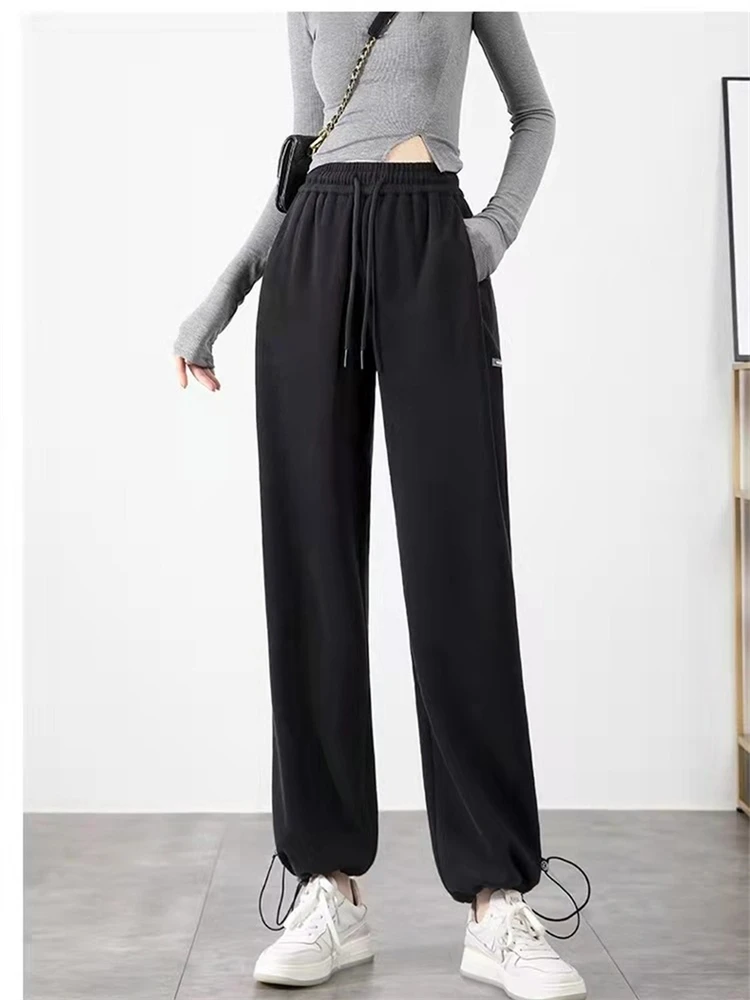High Waist Women Trousers Loose Streetwear Vintage Woman Pants Wide Leg Straight Femme Pants Fall Oversize Sweatpants Streetwear