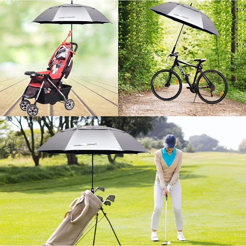 Extra großer Regenschirm Titan Silber Doppels chicht Sonnenschutz Regenschirm Sonnenschirm im Freien großen Strand Golf Regenschirm Angeln Geschenk