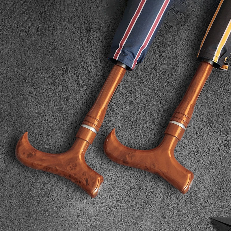 Parachase Walking Cane Long Umbrella Rain Outdoor Luxury Led Crutches Umbrella Men Windproof Big