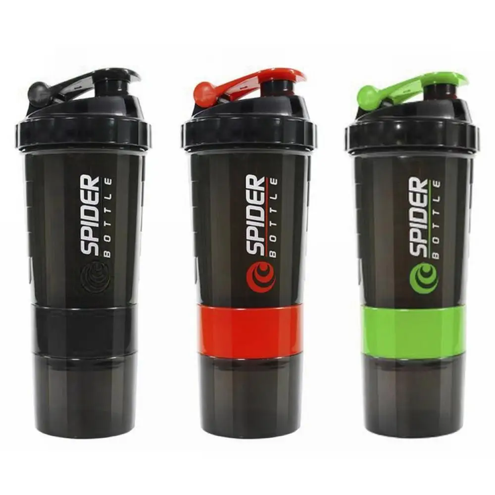 3 Layers Shaker Protein Bottle 550ml Whey Powder Shaker Cup Cute