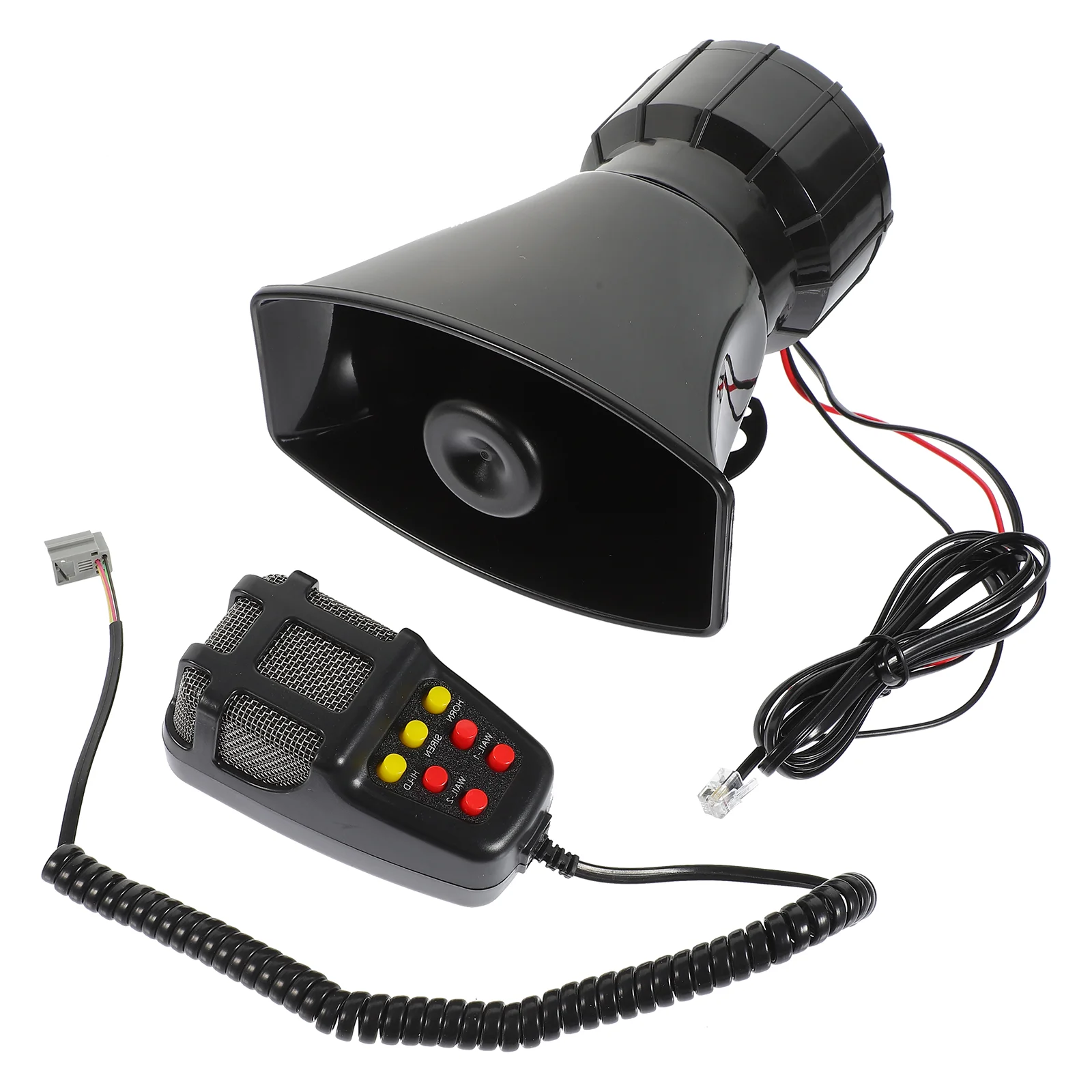 

1 Set of Loudspeaker 7-Level Car Alarm Wired Horn Loud Alarm Speaker Portable Loudspeaker Alarm