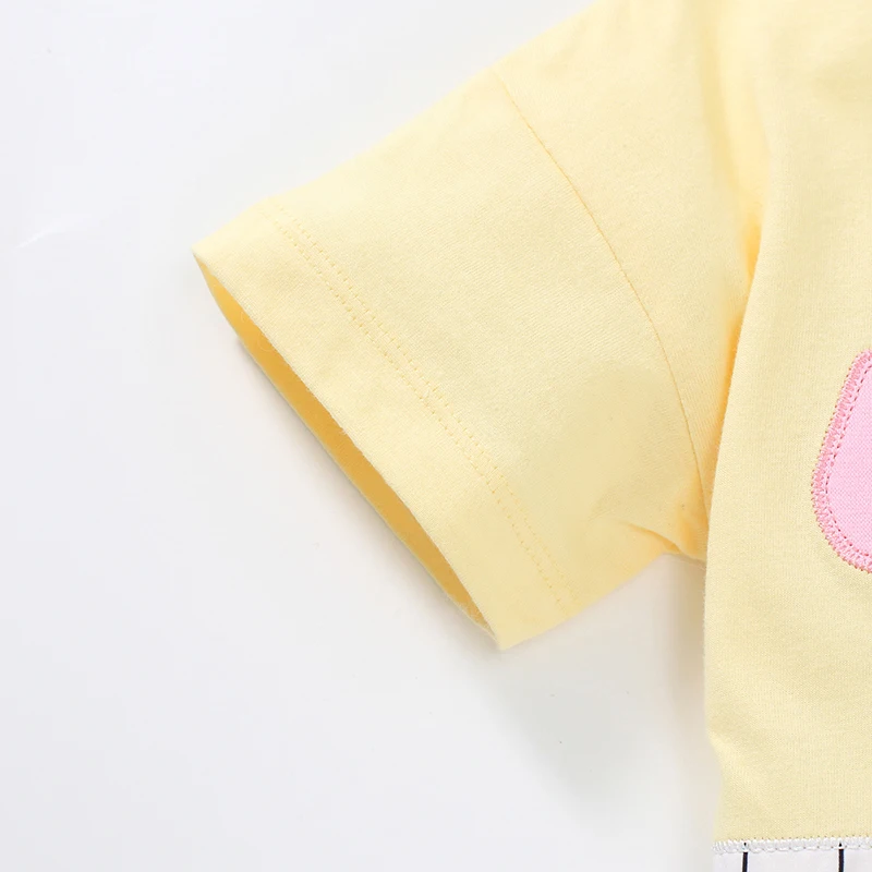 Summer Yellow Blouses Kids Clothes Baby Girls T Shirts Cartoon Unicorn Children's Clothing Cotton Tops Tees