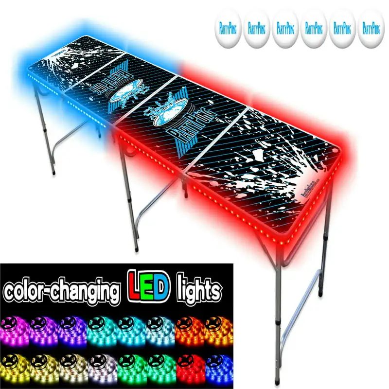 Professional Beer Pong Table w/ OPTIONAL Cup Holes, LED Lights