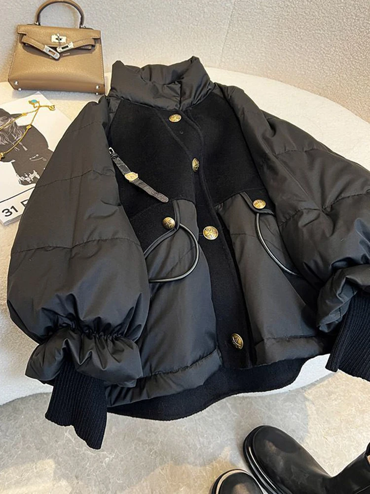 

Куртка женская хлопковая оверсайз, модная утепленная парка в винтажном стиле, с подкладкой, шикарная Свободная куртка с воротником-стойкой, Осень-зима
