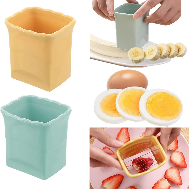 Vegetable slicer fruit slicer vegetable cutter Cup Slicer Strawberry Slicer Stainless Steel Egg Banana Quickly Make Fruit Vegetable Cutter Creative Kitchen Gadge