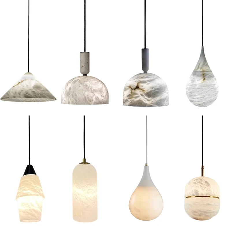 Home Deco Marble Collection LED Hanging Lamps Ceiling Chandelier Lighting Lustre Suspension Luminaire Lampen for Dinning Room