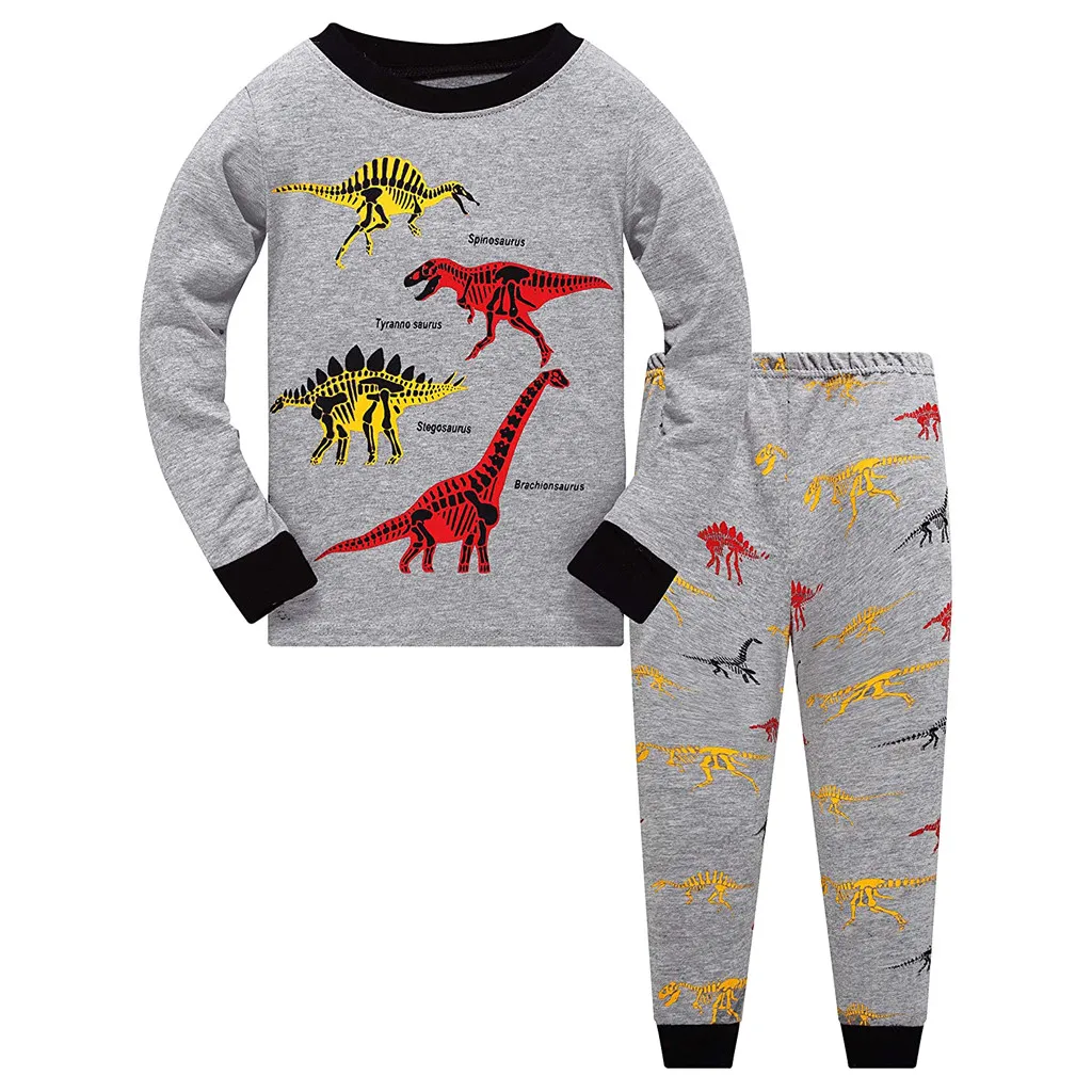 Sleepwear Pajamas Dinosaur Pants shirt Set Boys Cotton Tops Toddler Kids T Boys Outfits&Set 3-6 Month Boy Clothes Summer