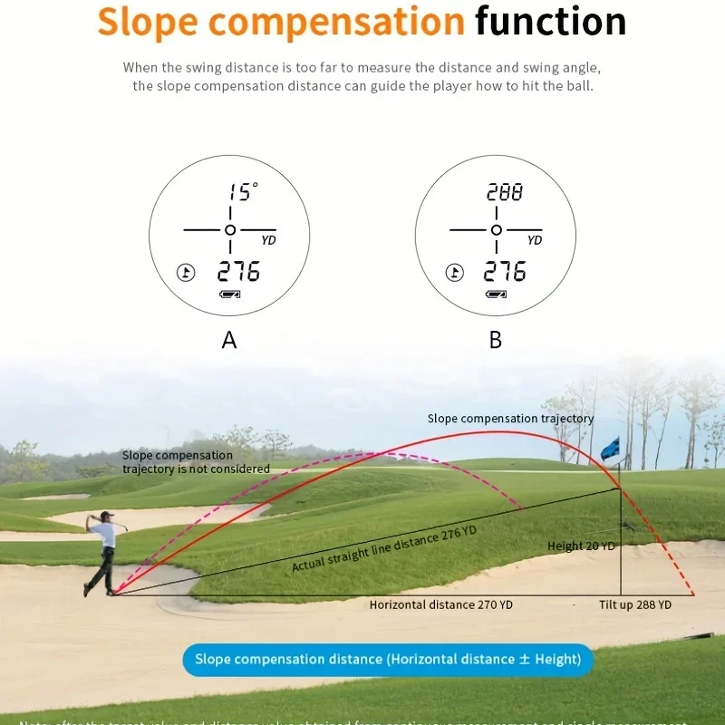 Golf Laser Rangefinder Telescope 1000m Slope Adjusted