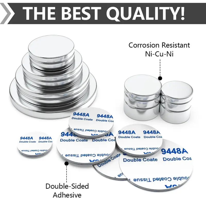 Super Powerful Magnet Neodymium With double-sided adhesive Magnet Round NdfeB N35 Strong Permanent Magnetic imanes Refrigerator - Image 4