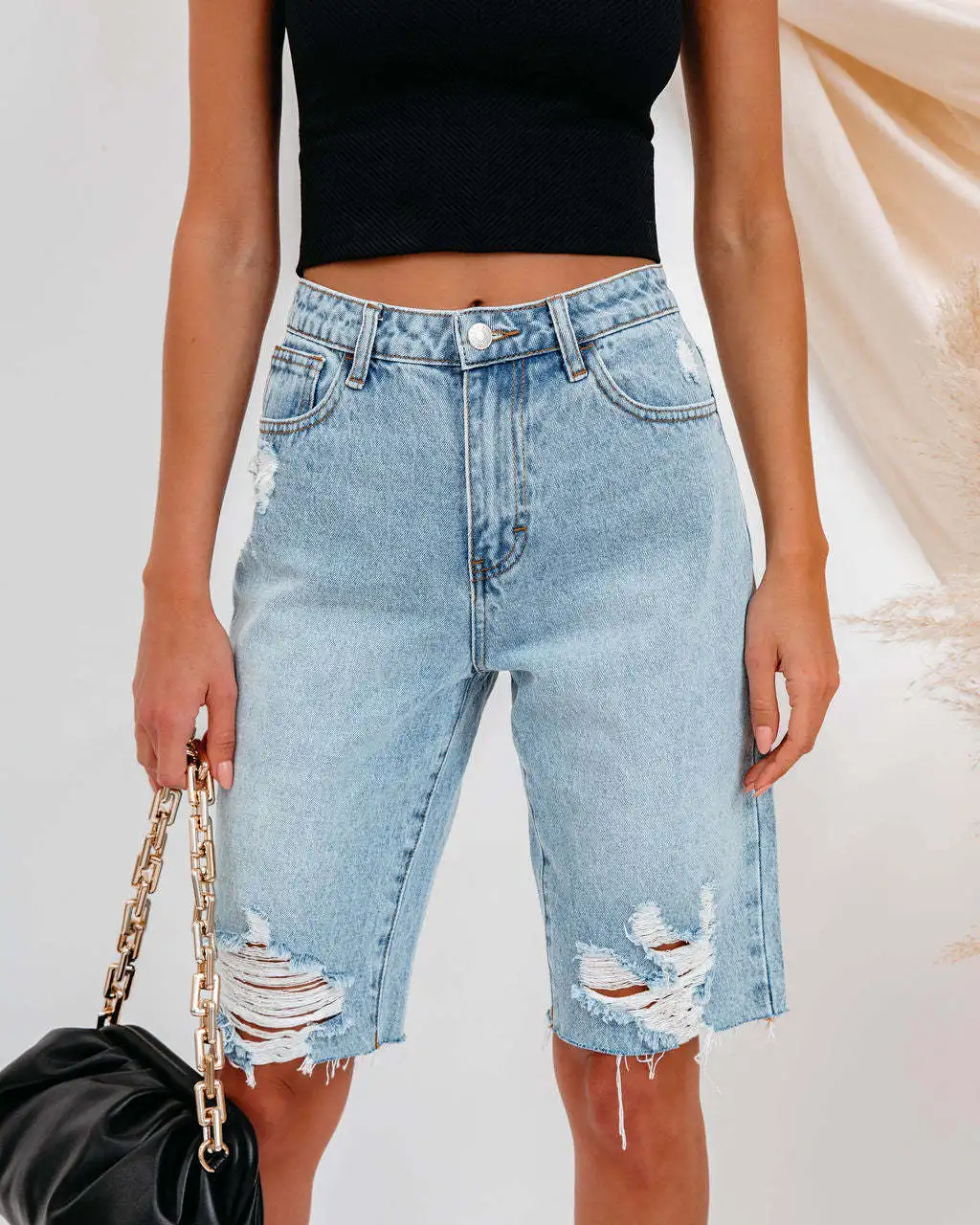 KadeyHighRiseDeistressedShorts