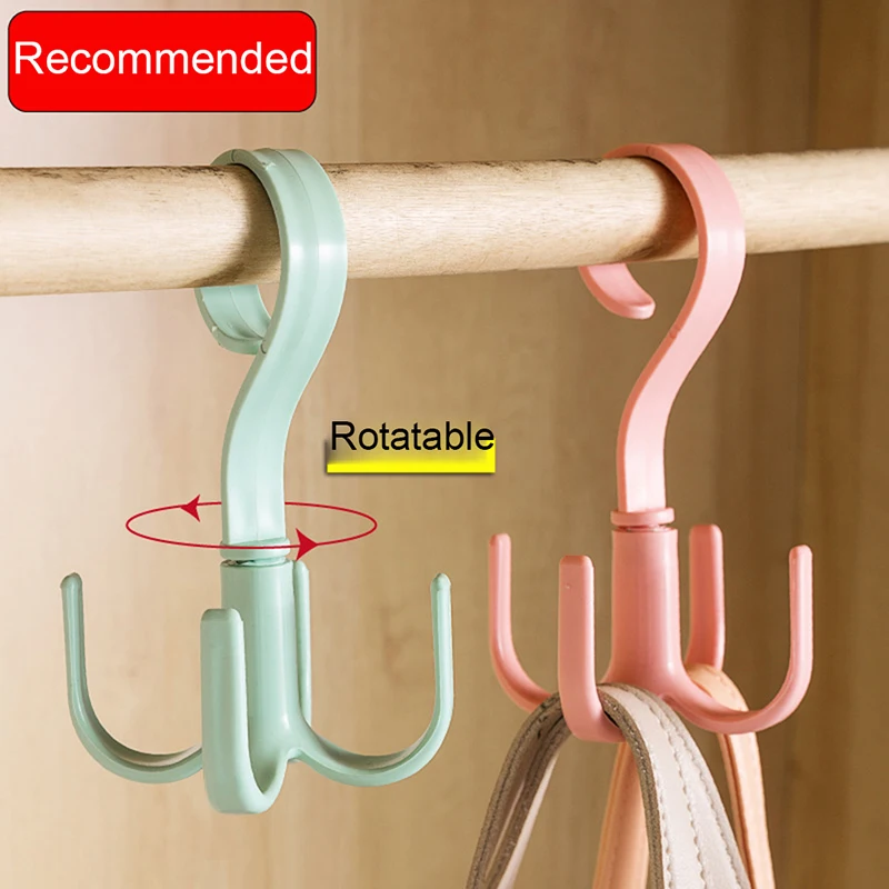 

Four-Claw Hook Multi-Functional Multi-Purpose Movable Hook Rotatable Hanging Bag Hat Scarf Dormitory Storage Punch-Free Hooks