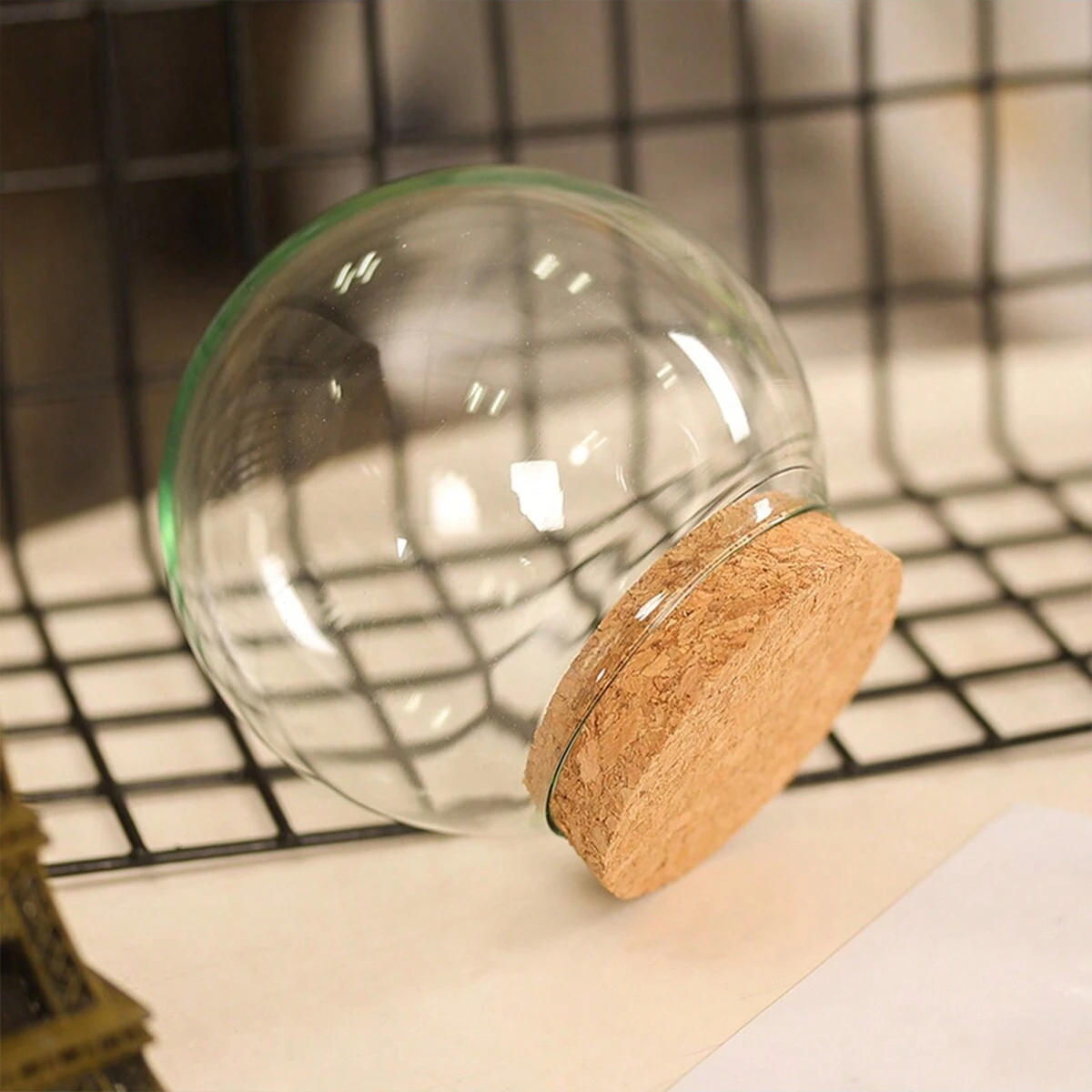 1pc-Small Size Glass Dome Vase Home Decoration Creative Bamboo Base Transparent Cover DIY Wedding Friend Favor Gift glass dome vase