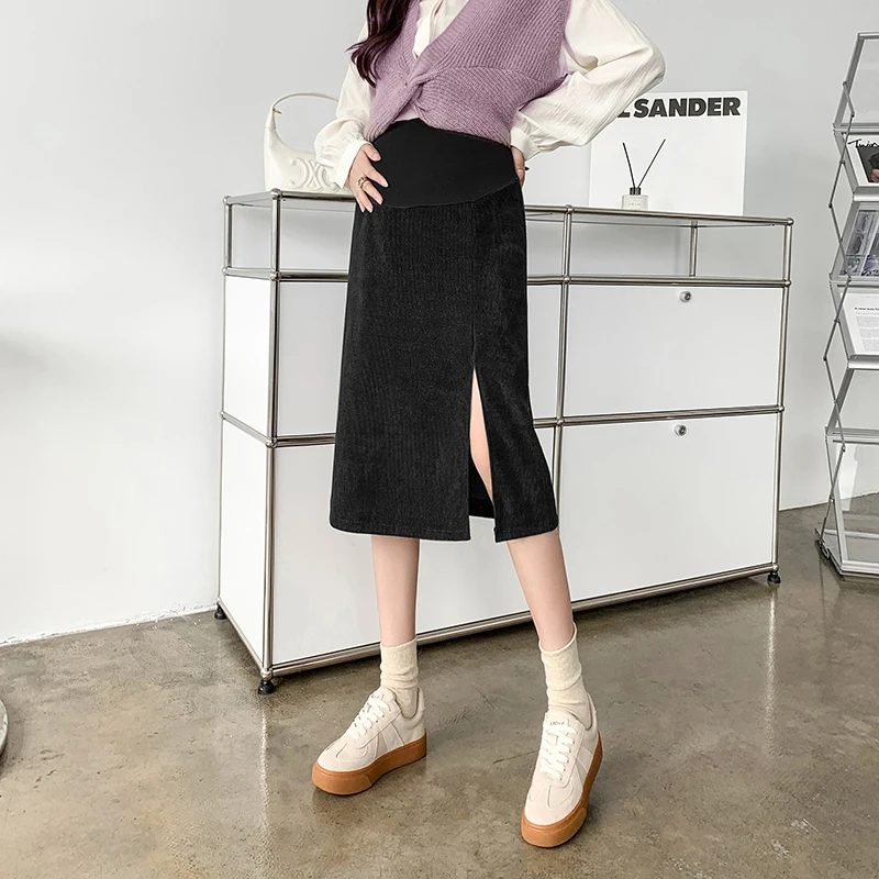 Q70816# Pregnancy Skirt Skirts Women Hip Skirt Spring Autumn Split Loose Slim Straight Mid-Long Maternity