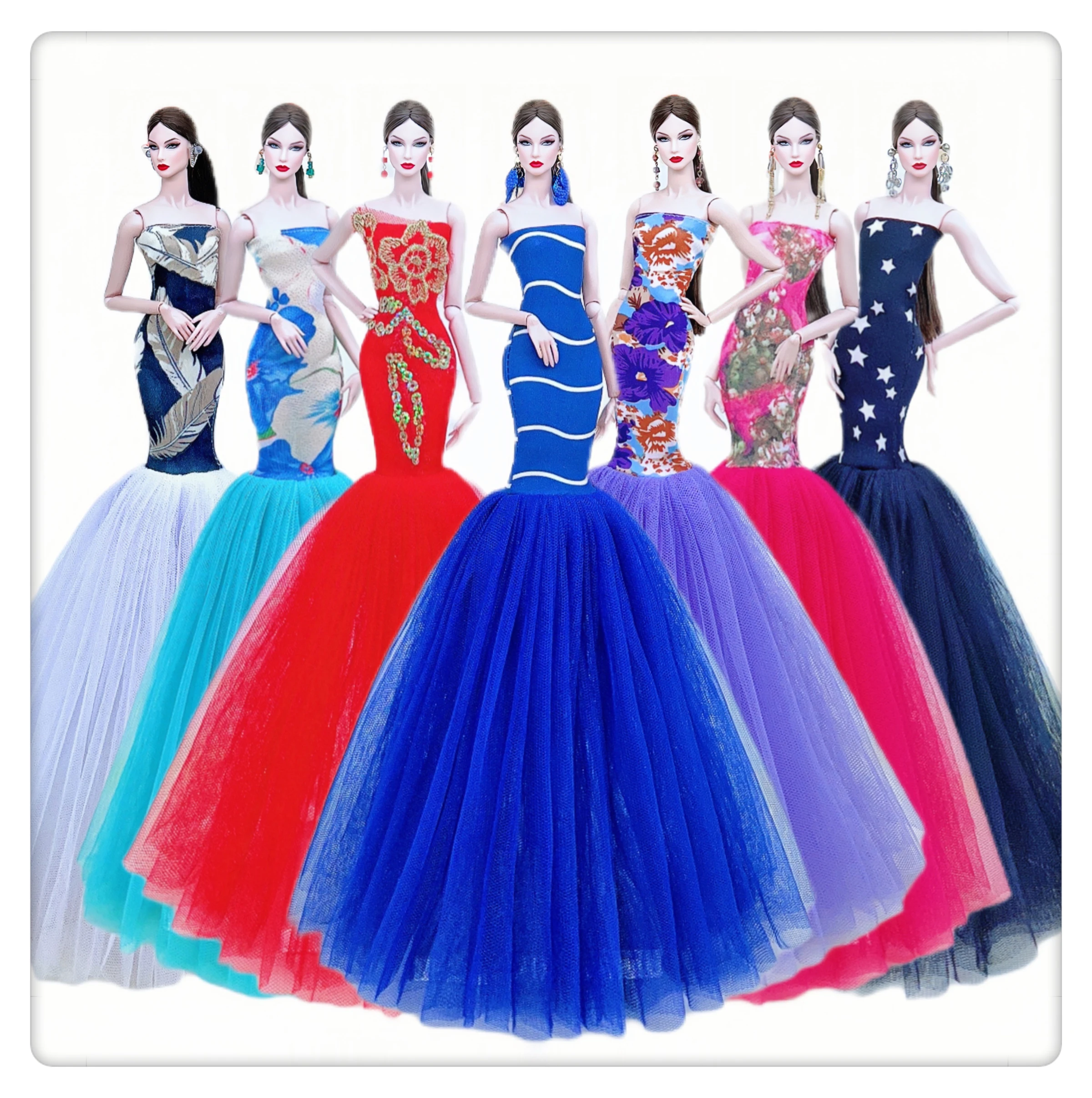 Barbie Doll Clothes Wedding Dress for barbie bjd Doll Princess Evening Party Clothes Wears Long Dress Outfit Set 30cm 1/6 clothes accessories