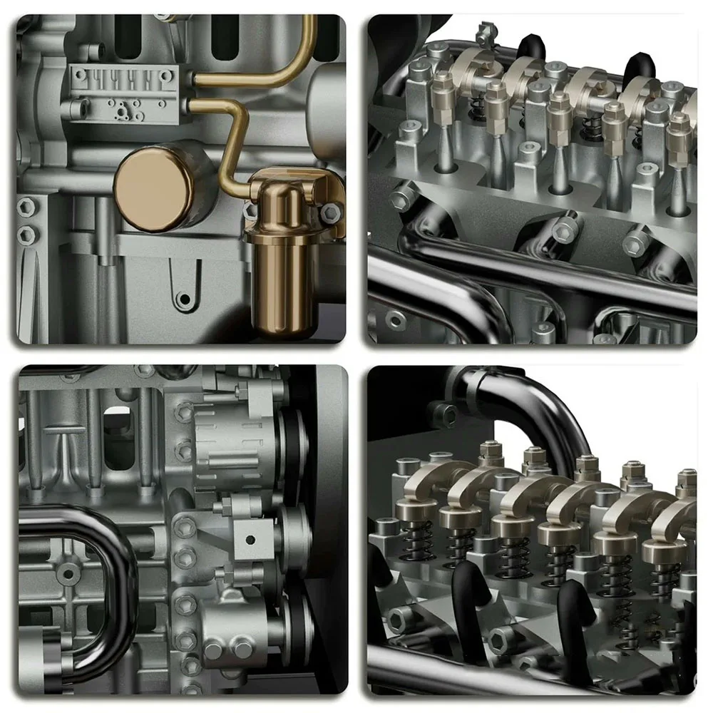 TECHING Mini Diesel Four-cylinder Mechanical Engine Model Can  