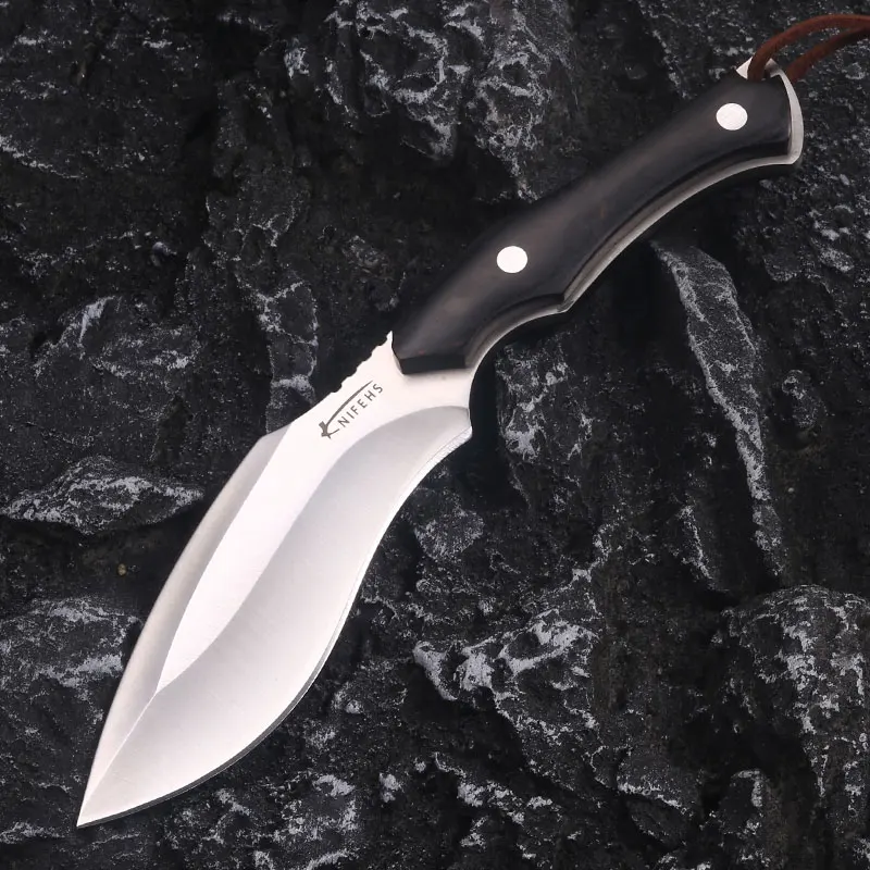 2023 newest patterned Nepal outdoor camping fishing fixed blade