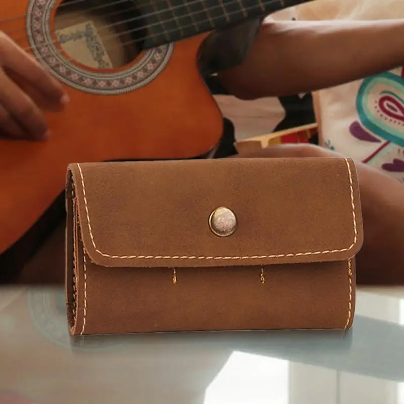 Guitar Pick Holder PU Leather Guitar Pick Holder Jewelry Organizers Acoustic Picks Box Picks