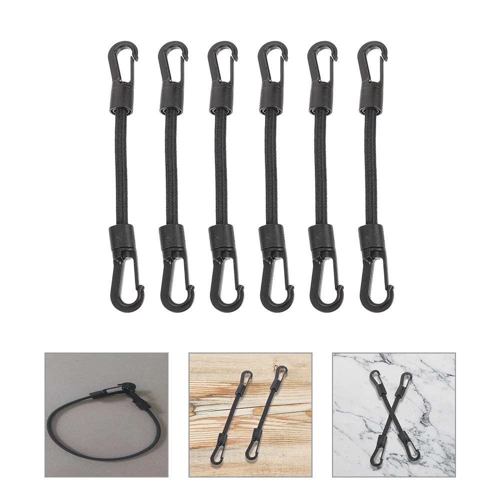 

6pcs Outdoor Camping Hook Ropes Portable Hook Straps Elastic Buckle Straps Camping Accessory