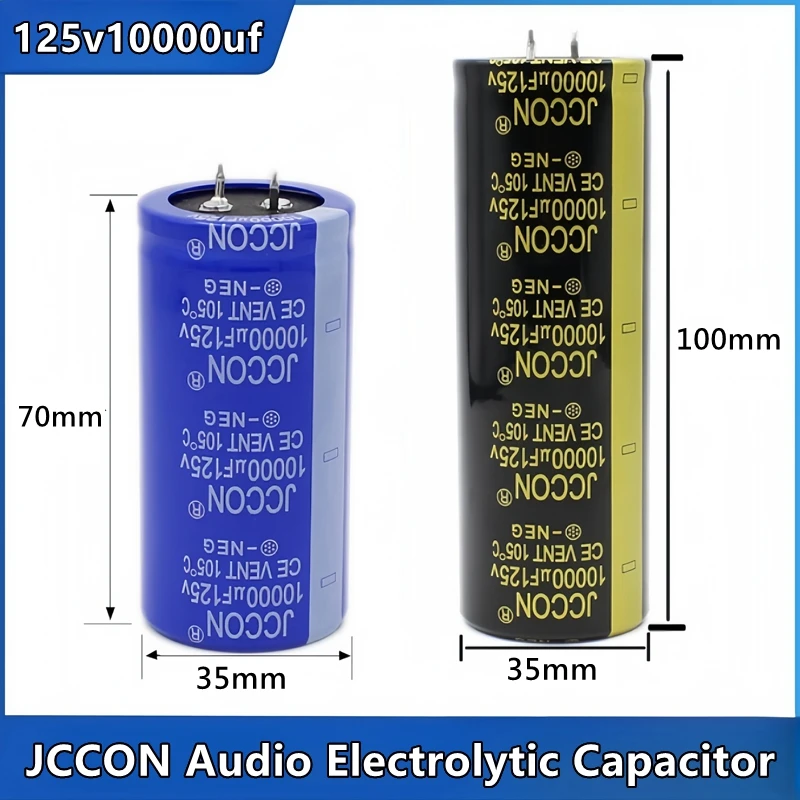 JCCON 125V10000UF 10000UF 125V High Frequency Low ESR Audio Aluminum Electrolytic Capacitors 35X70MM 35x100mm 1PCS