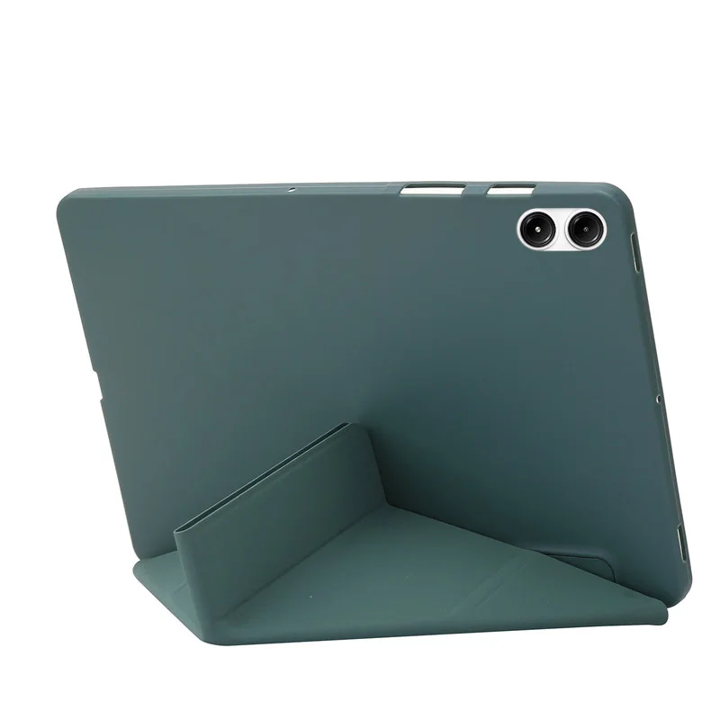 PU Leather Multi-Folding Case with Soft Silicone Back and Stand Cover