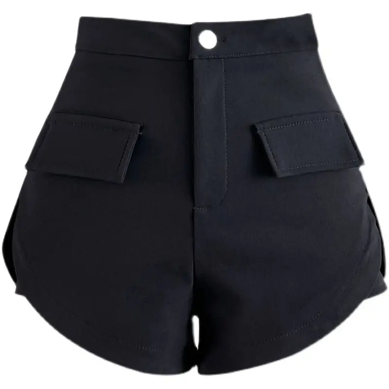 Summer New Black High Waist Shorts Solid Color Slim Plus Size All-match Hot Pants Casual Fashion Trend Women Clothing