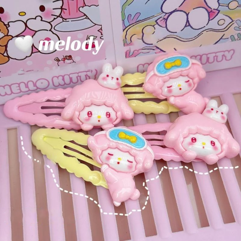 

Kawaii Sanrio Anime Hairpin Cute My Melody Cartoon Broken Hair Clip Little Fresh Resin Hair Ornaments Ins Girls Christmas Gift