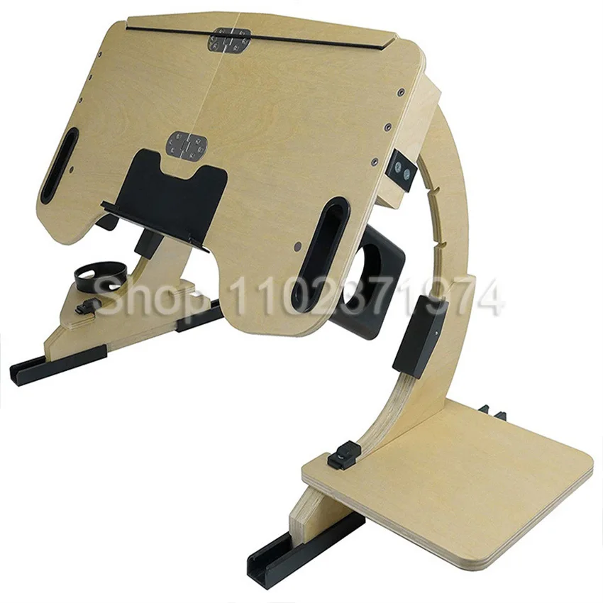 Mesa portátil e dobrável do computador, Mesa de madeira multiúso, ajustável, ergonômico, cama, mesa do portátil