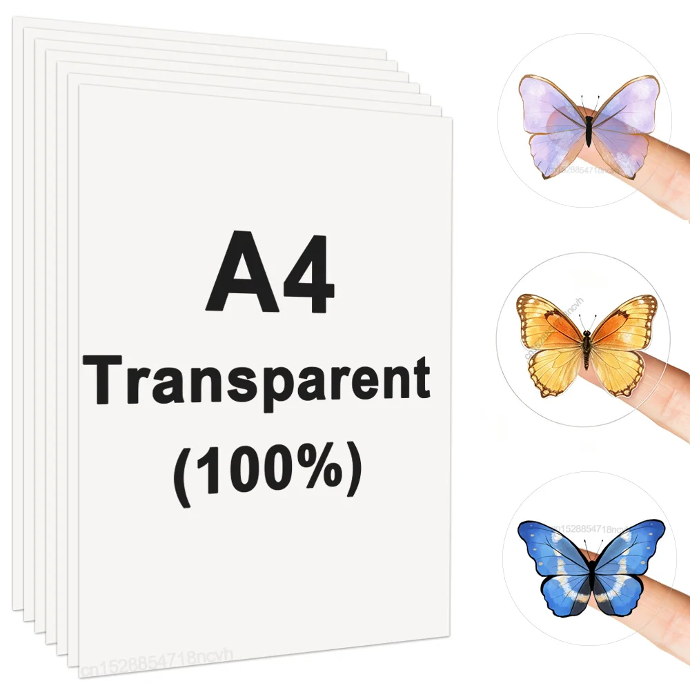Clear Printable Vinyl Sticker Paper - A4 Inkjet DIY Self-Adhesive Sheets