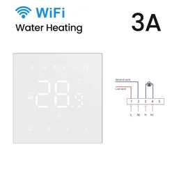 Smart WiFi Thermostat for Electric and Gas Heating - Voice Control Enabled (Water Heating-W)