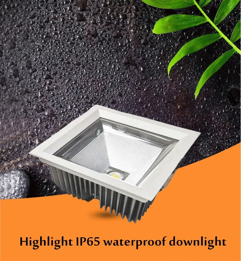 Embedded IP65 Waterproof Downlight 10W 15W 20W AC 90-260V COB Recessed Anti Fog Bathroom Kitchen Sauna Hotel Use LED Downlight