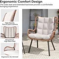 Outdoor Bistro Set, Small Patio Furniture Set with Coffee Table and Thick Cushions, Front Porch Furniture for Lawn, Garden 5