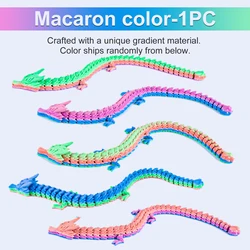 Vibrant 3D Dragon Toy with Articulated Joints - Fun Poseable Figure for Holiday Pranks and Novelty Gifts (Macaron)
