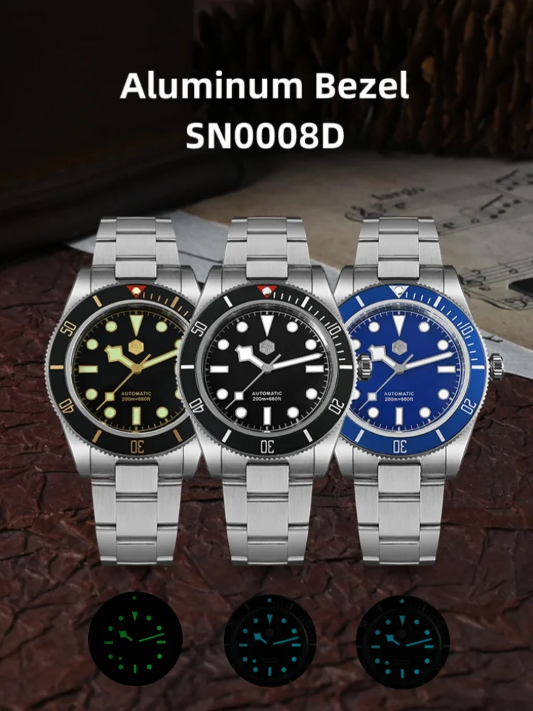 Mechanical Watch San Martin 40mm NH35 Automatic Men Diving Watch 20ATM Waterproof