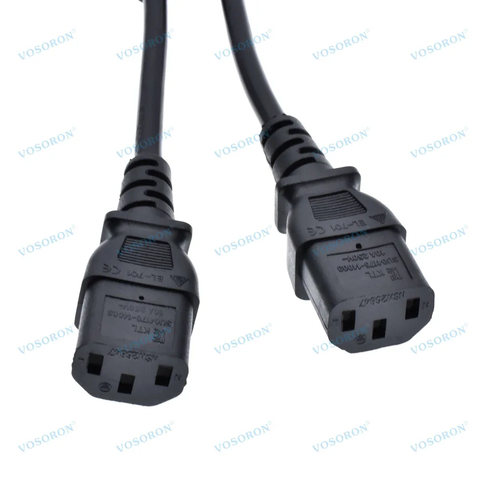 헤비 듀티 스플리터 전원 코드 IEC320 C20 남성형에서 2X C13 듀얼 여성형 Y 스플리터 케이블 40cm 서버 PDU UPS 전원 코드