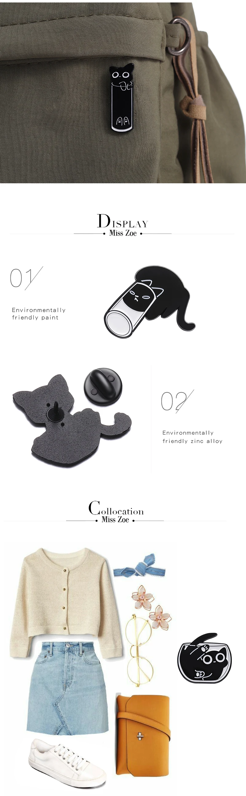 Niedliche Katze Emaille Pins Benutzerdefinierte schwarze Kätzchen Terrarium Broschen Revers Abzeichen Cartoon Tier Schmuck Geschenk für Kinder Freunde – Detail 4