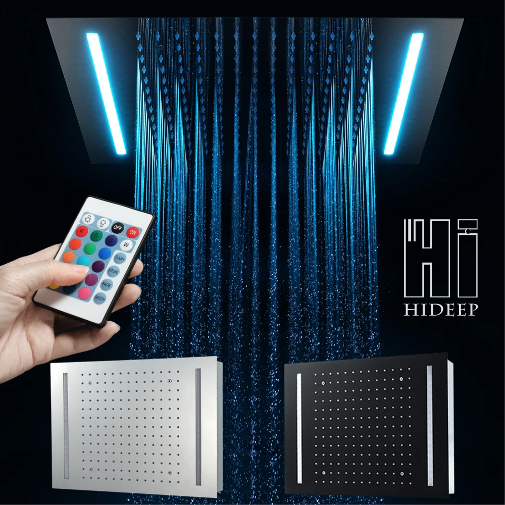 HIDEEP 500*360mm LED Showerhead Ceiling Embedded Rain Shower Heads