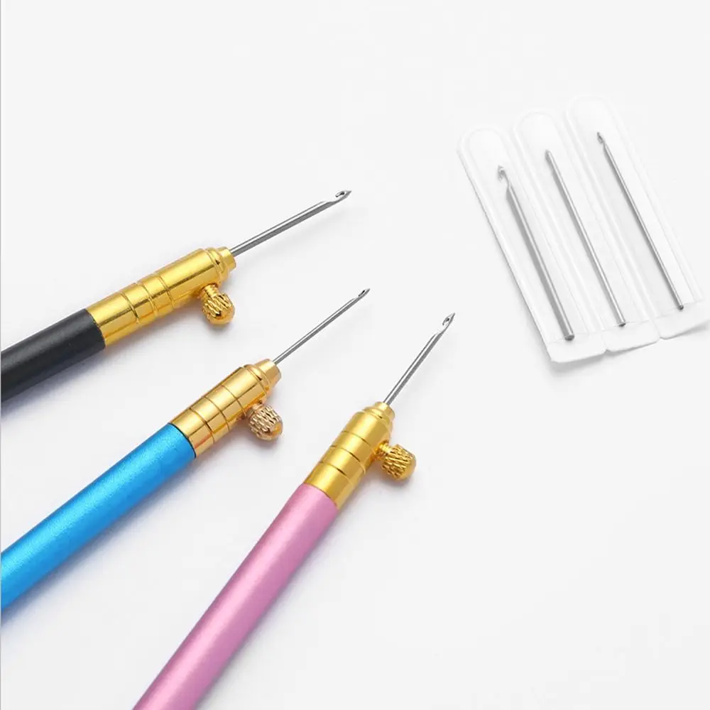 자수 탬버 후크, 프랑스 크로셰 후크, 금속 펜 후크, 프랑스 비즈 바늘, 자수 크로스 스티치, 3 바늘
