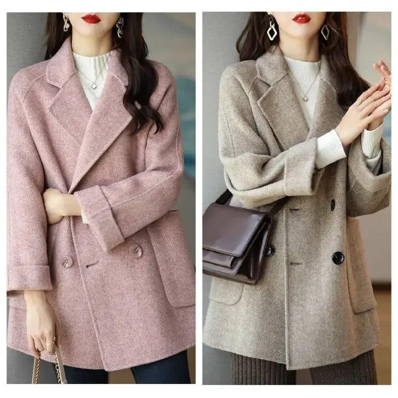 Wool Coat Elegance Coats and Jackets Women New in Autumn Winter Jacket Women Korean Style Long Sleeve Office Lady Trench Coat
