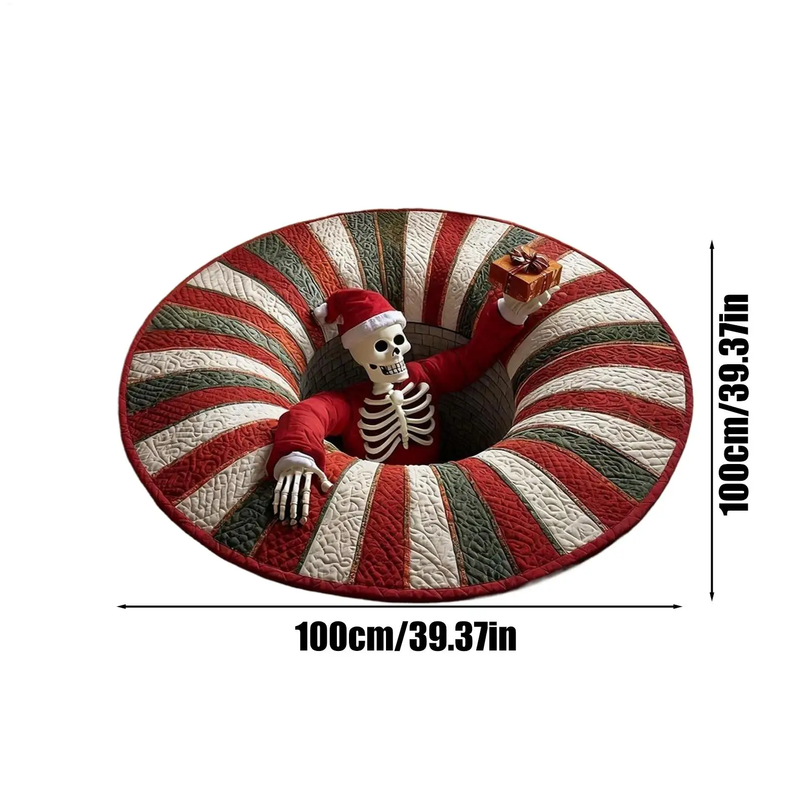 3D Rug Christmas Home Decor Skeleton Skull Non-Slip Visual Door Carpet For Kitchen Entryway Entrance Indoor Bathroom Bedroom
