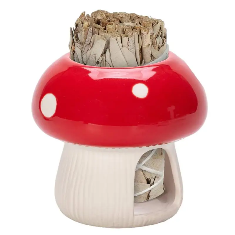 

Palo Santo Holder Mushroom Shaped Incense Burner Incense Stick Holders Cute Mushroom Ceramic Censers Home Decoration Ornaments