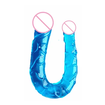 U Shape Soft Jelly Double Dildos Vagina Anal Plug Artificial Penis Sex Toys Shop For Couples Women Gay Lesbian Masturbators Porn 4