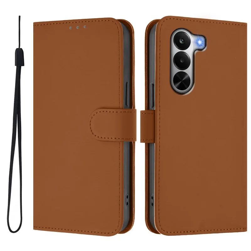 Premium Wallet Flip Cover Phone Case with Magnetic Buckle and Lanyard