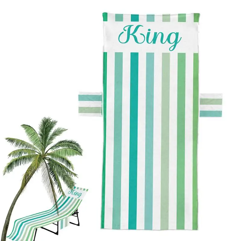 

Чехлы для пляжных стульев с карманами, Классический чехол в полоску, мягкое и быстросохнущее полотенце для патио, с боковыми карманами