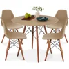 5-Piece Dining Set, Compact Mid-Century Modern Table & Chair Set for Home, Apartment w/ 4 Chairs 1