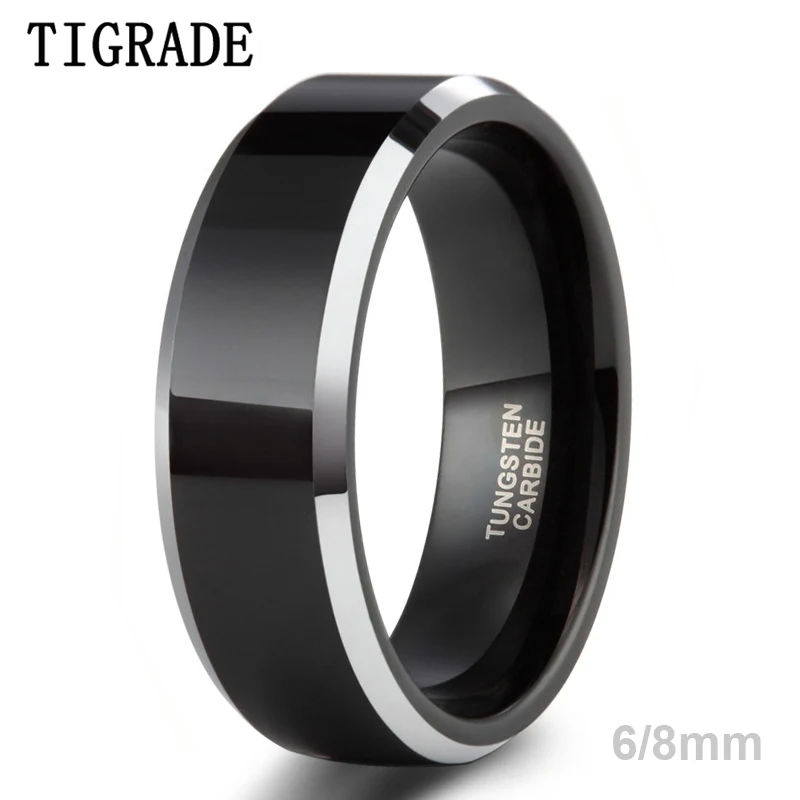 Herren Ring 8 mm Wolfram Carbid Tungsten poliert 