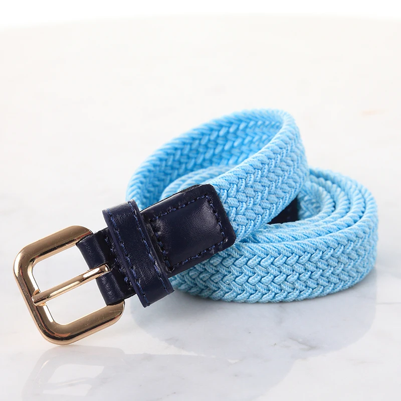 Kids Fashion Belt SupSindy Women & Children's Elastic Belt Pin Buckle Weave Stretch Canvas Belt Candy Colors Luxury Jeans Belts for Boys Girls Strap