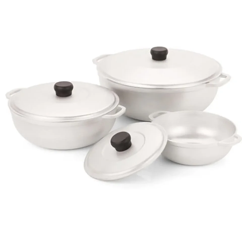 3 Piece Cast Aluminum Pot Set for Cooking